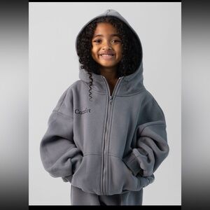 NEW COMFRT Cloud Zip Kids Hoodie Size Large Wolf Grey